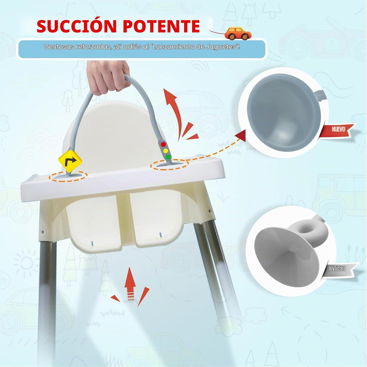zeeloopbee Juguetes de succión para silla alta para bebés de 6 a 12...