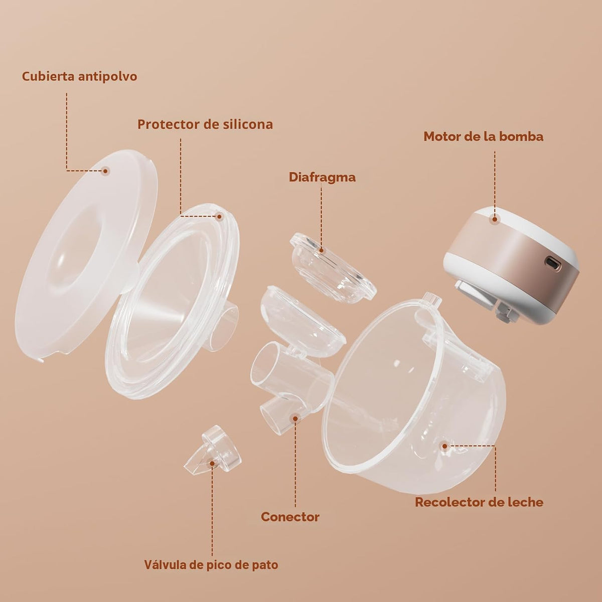 Extractor de lactancia materna portátil, manos libres de batería de...