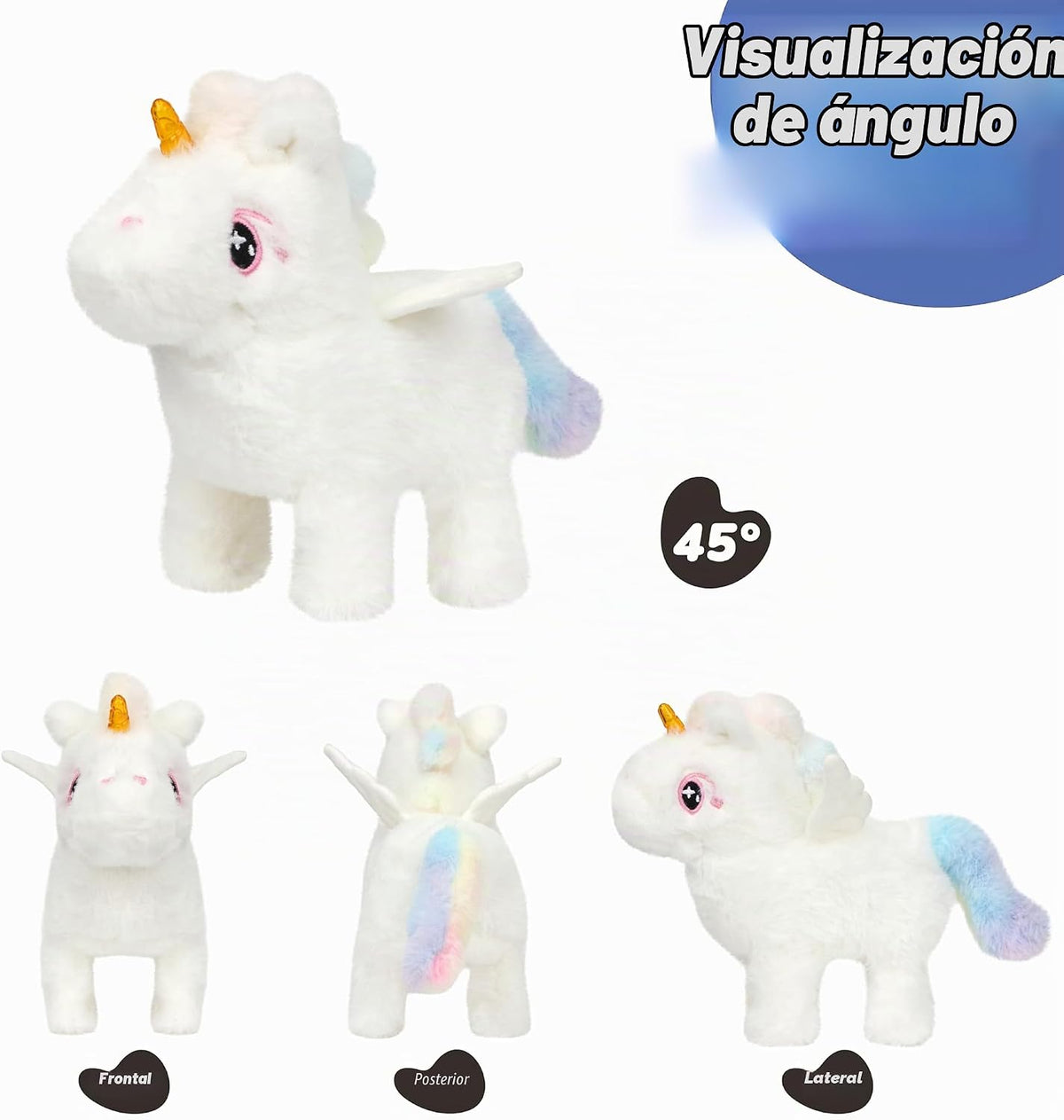 Hopearl Unicornio caminante con cuerno brillante, juguete electróni...