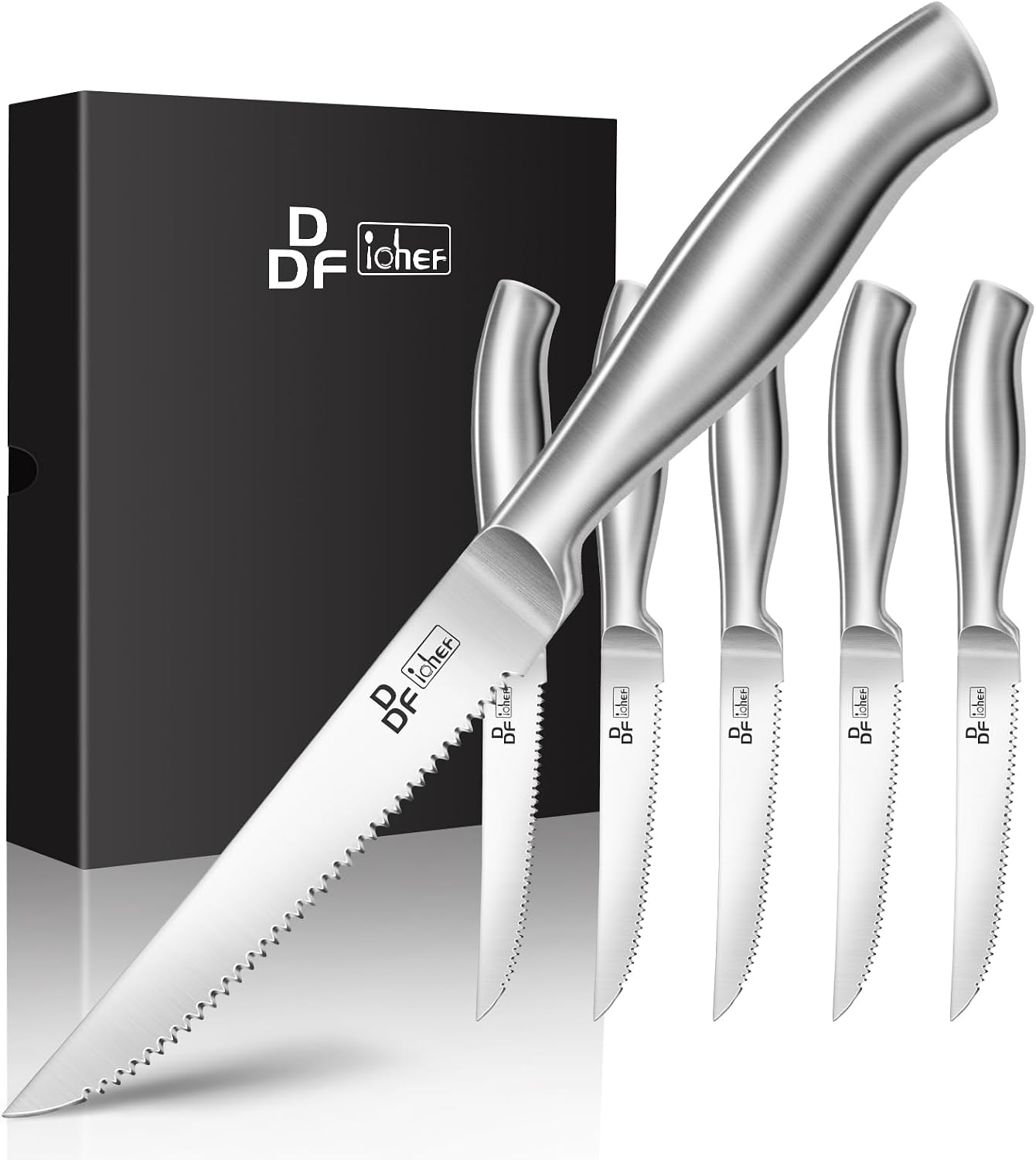 Juego de cuchillos para carne DDF iohEF, juego de 6 cuchillos para...