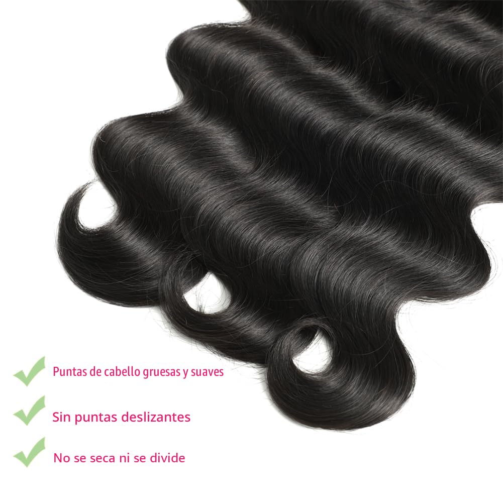 Manojos de cabello humano de 16, 18, 20, 22 pulgadas, 12A, cabello...