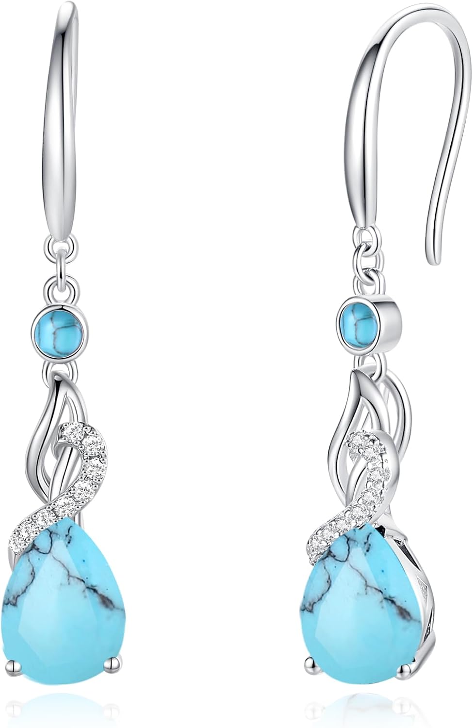 FANCIME Pendientes colgantes con piedra natal de pera para mujer de...
