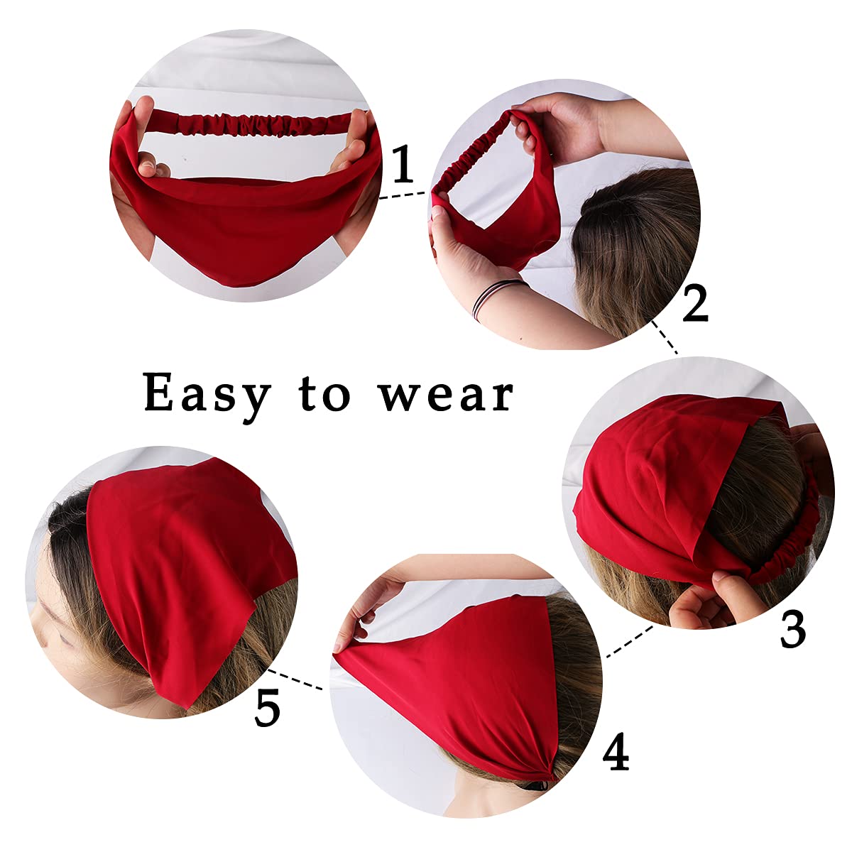 Jaciya Pañuelos para el cabello, bandanas para la cabeza para mujer...