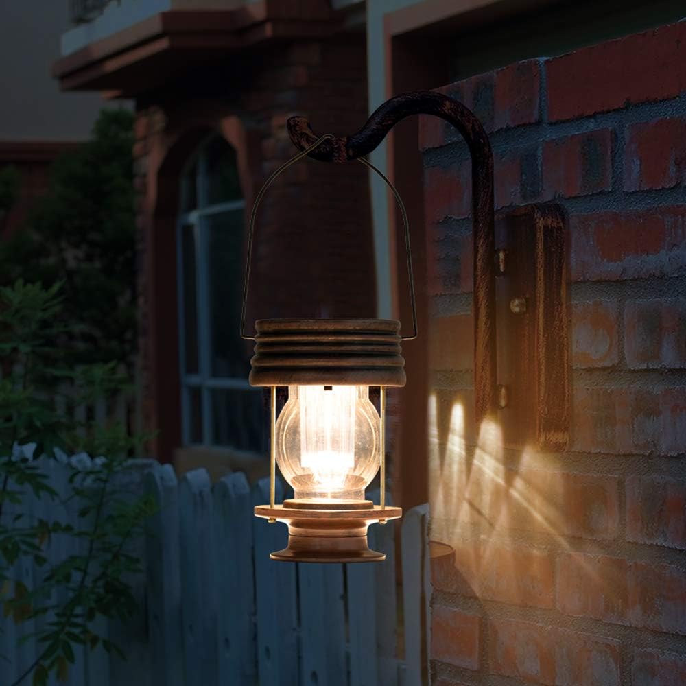 Luces solares colgantes para exteriores \u2013 Faroles retro navide...