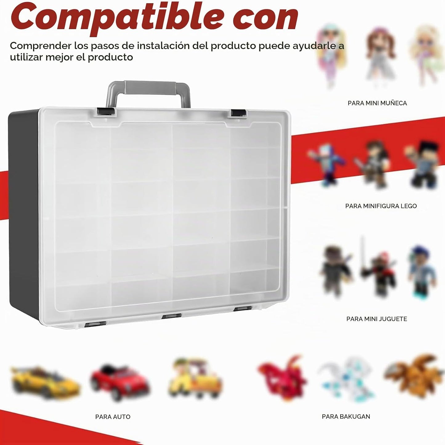 RHCOM Organizador de juguetes. 72 compartimentos. Caja de almacenam...