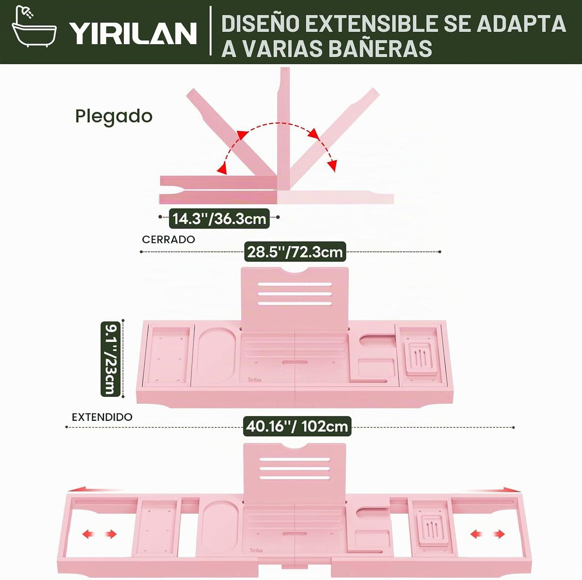Bandeja de bañera de alta calidad, bandeja de baño expandible, rega...
