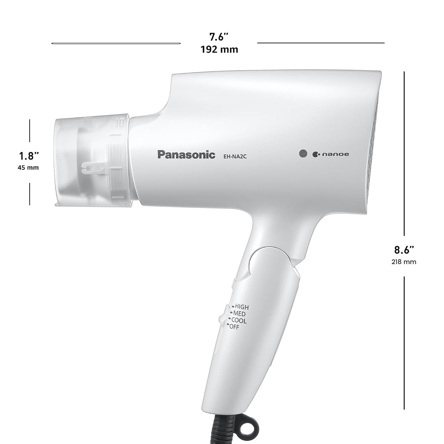 Panasonic Nanoe - Secador de pelo compacto EH-NA2C-W (blanco) - Tec...