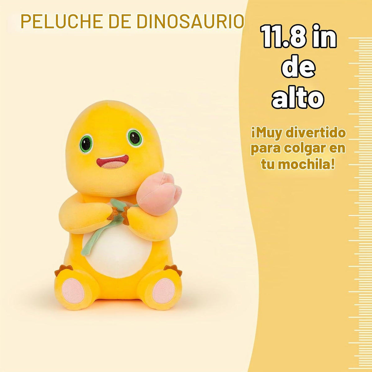 Adorlynetty Animal de peluche de dinosaurio, 11.8 pulgadas, lindo d...