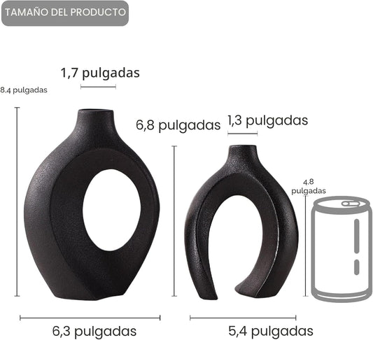 Lvases Snuggle Hollow Juego de 2 jarrones de cerámica moderna, esté...