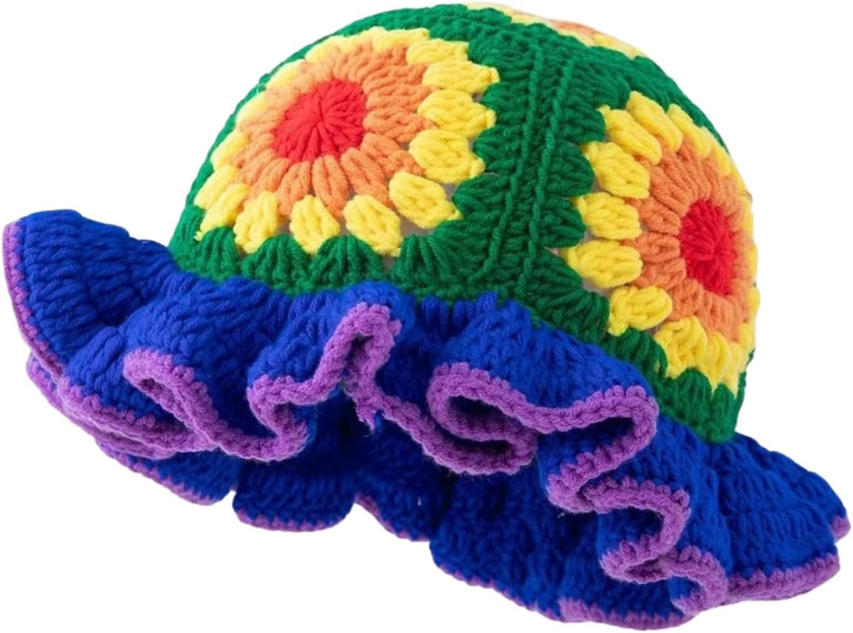 Julpsk Sombrero bohemio de flores de girasol para mujer, ligero, he...