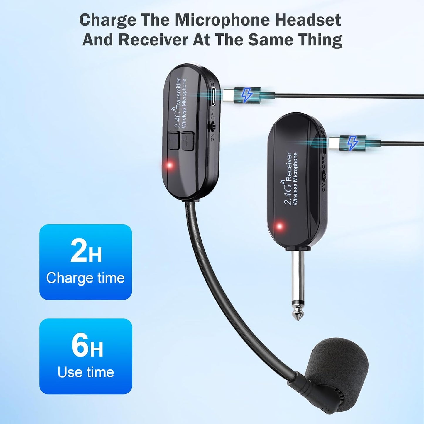 Auriculares con Micrófono Inalámbrico Doble Profesional: Micrófono...
