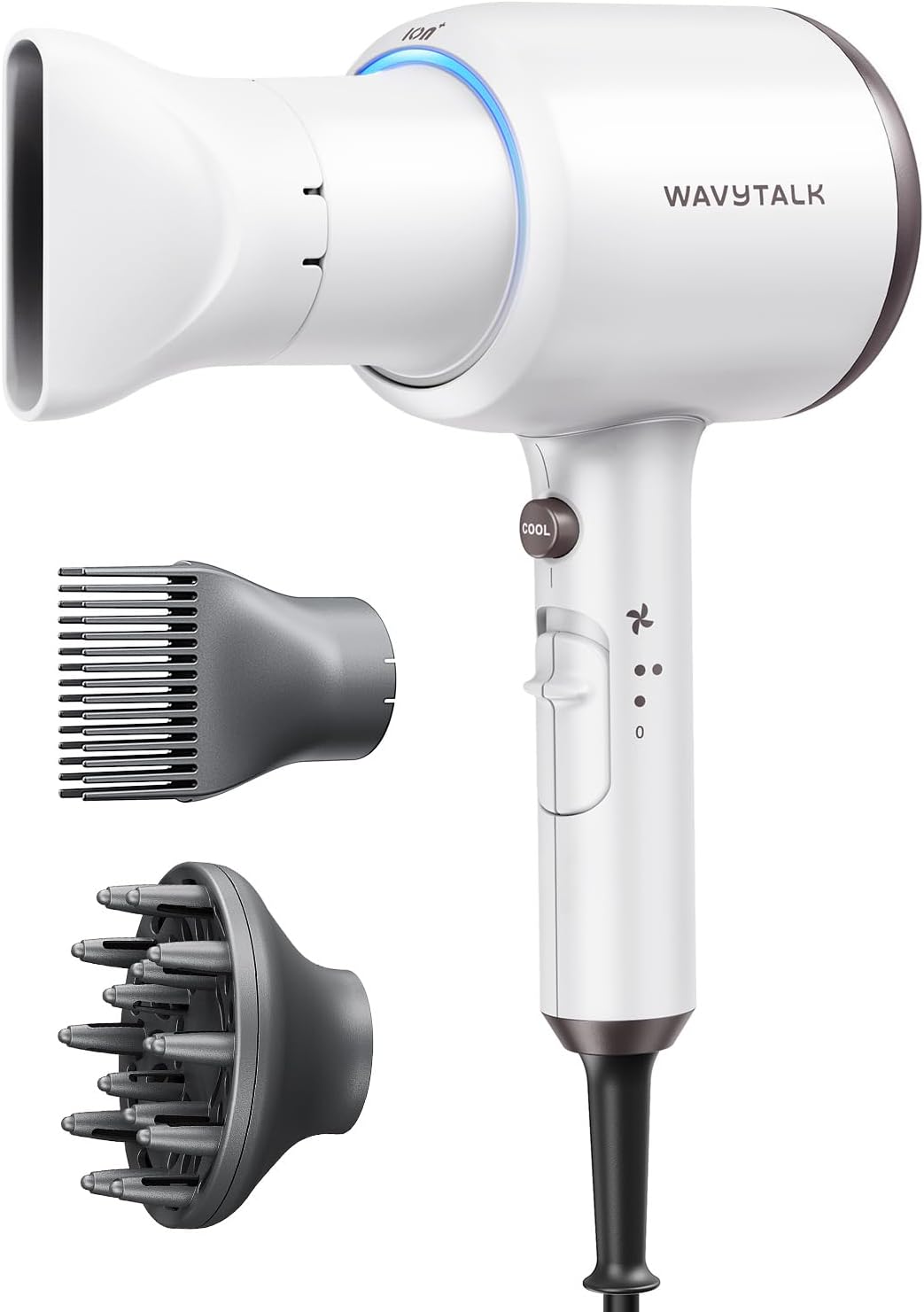 Wavytalk - Secador de pelo iónico soplado con difusor para cabello...