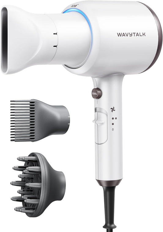Wavytalk - Secador de pelo iónico soplado con difusor para cabello...