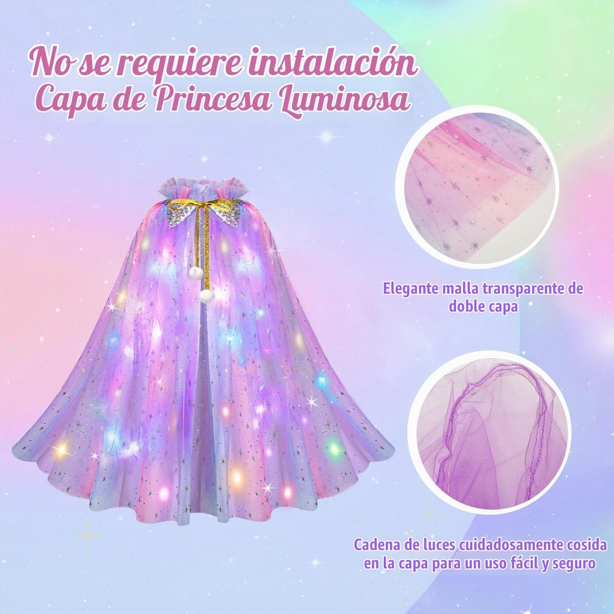 Meland Ropa de princesa para niña, 11 piezas de capa de princesa co...