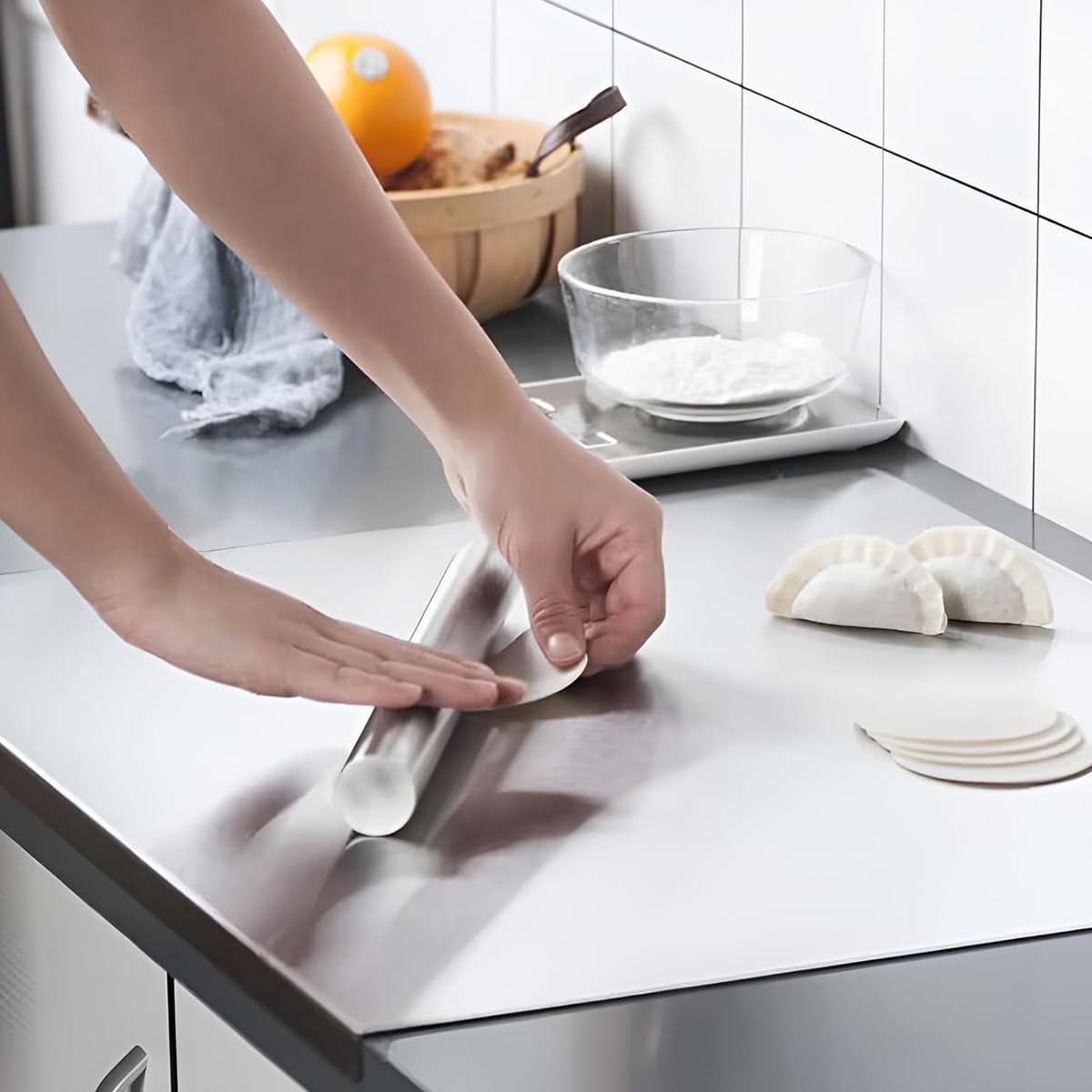 Tablas de cortar de acero inoxidable con labio, tabla de cortar pes...