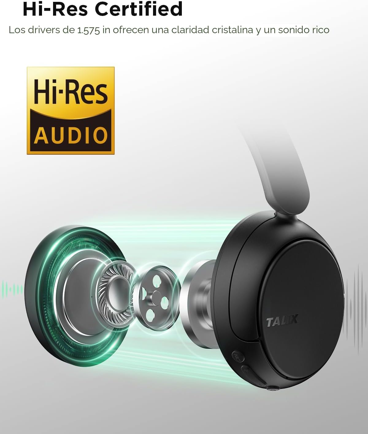TALIX H30 Auriculares híbridos con cancelación activa de ruido, 110...