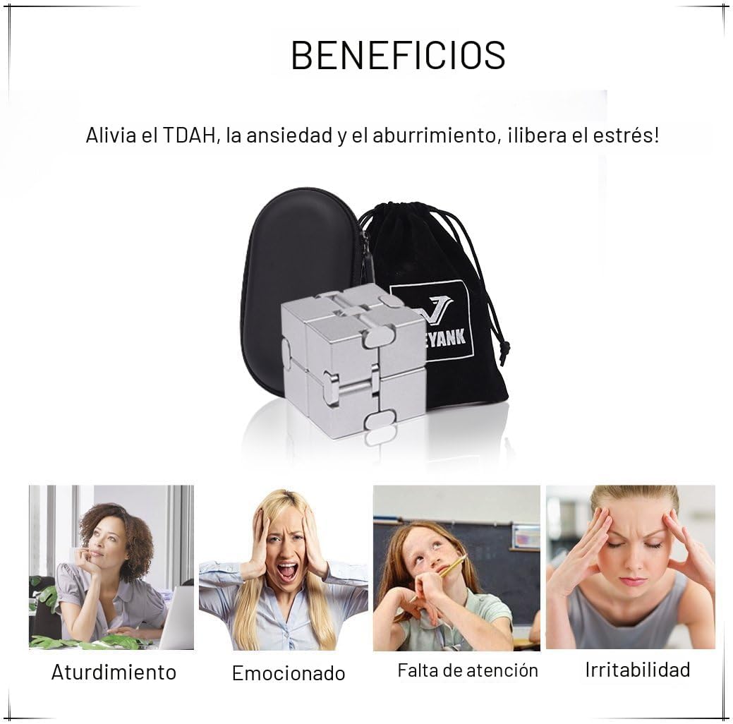 JOEYANK Fidget Cube - Nueva versión Fidget Finger Toys \u2013 Cubo...