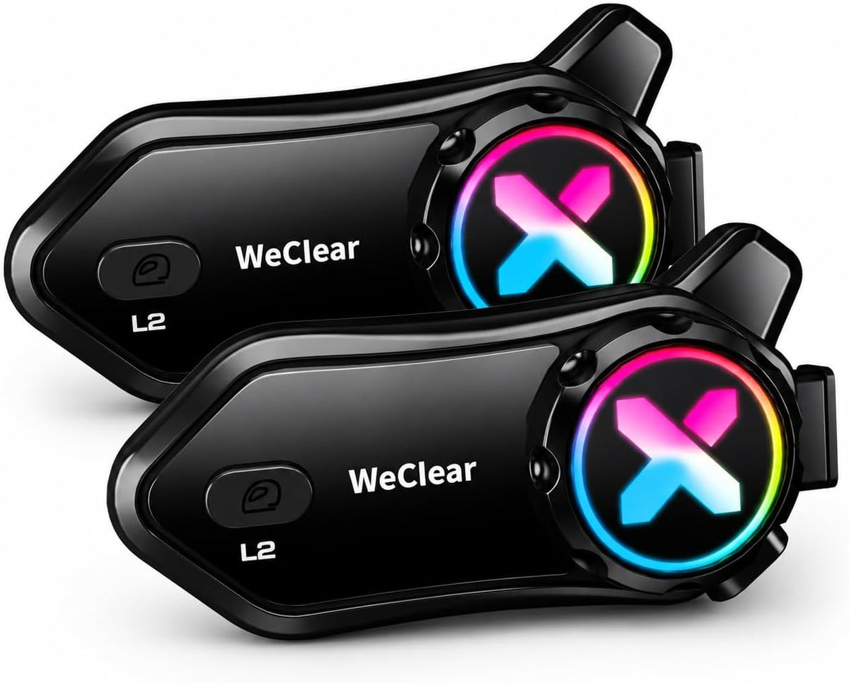 WeClear L2 - Auriculares Bluetooth para motocicleta, intercomunicad...