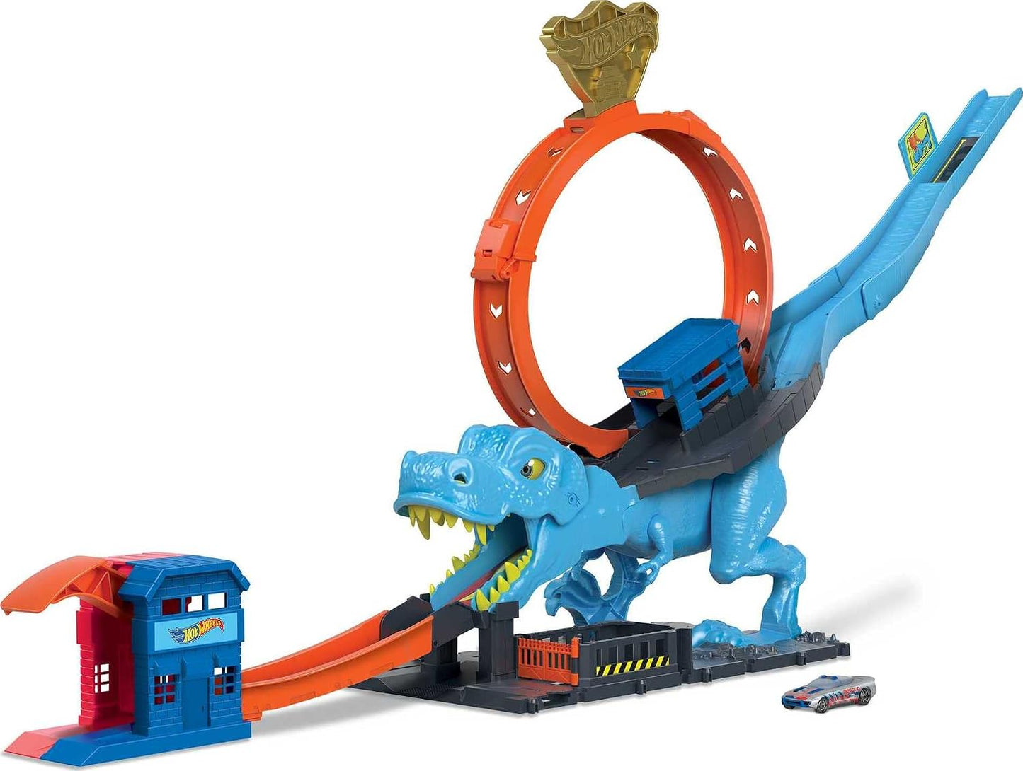Hot Wheels Juego de pista urbana con 1 auto de juguete, carrera a t...