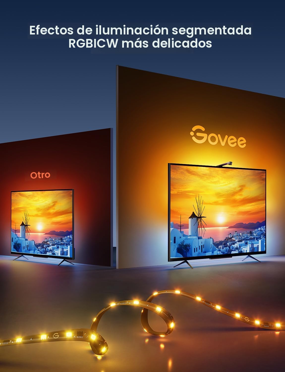 Govee Retroiluminación de TV 3 Lite con función de corrección de oj...