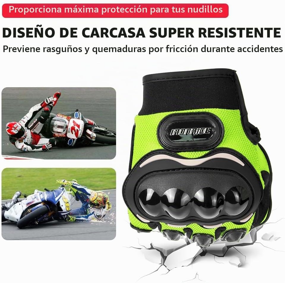 Dirtbike - Guantes para hombre, fibra de poliéster\/carbono, protec...