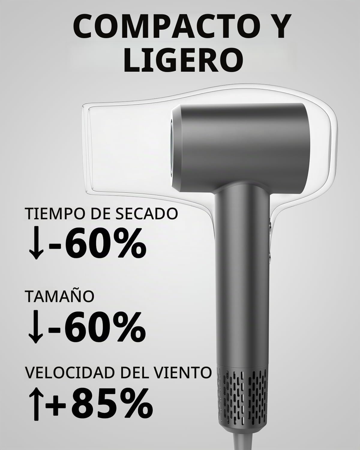 MORECOO Secador de pelo, secador de pelo de alta velocidad para sec...