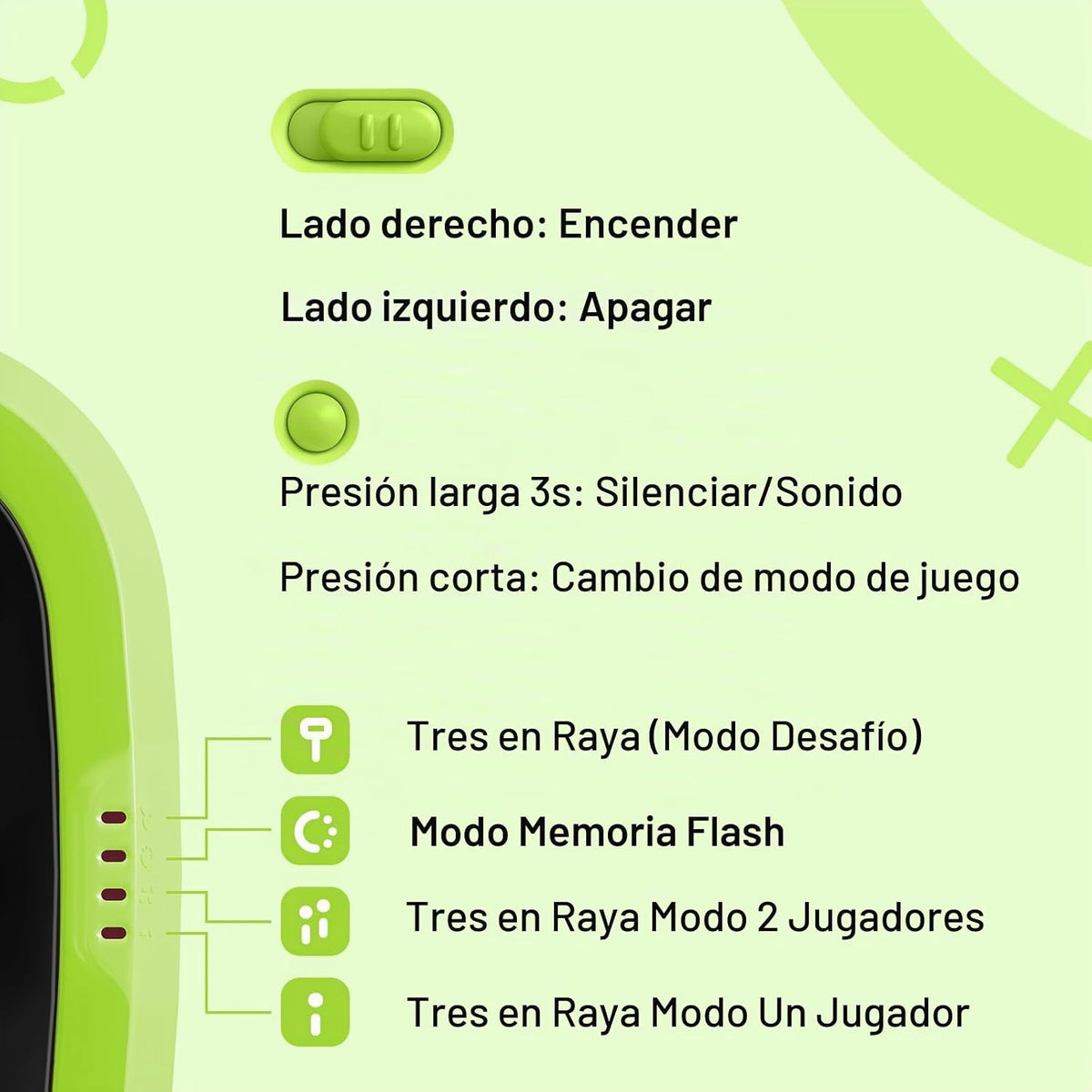 BearHonie Juego de Tic Tac Toe, juegos de viaje para niños con modo...