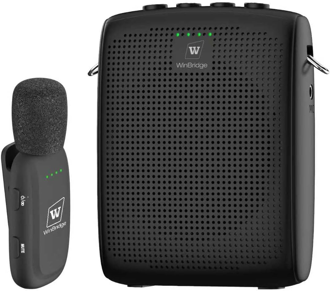 WinBridge - Amplificador de voz inalámbrico con micrófono de solapa...