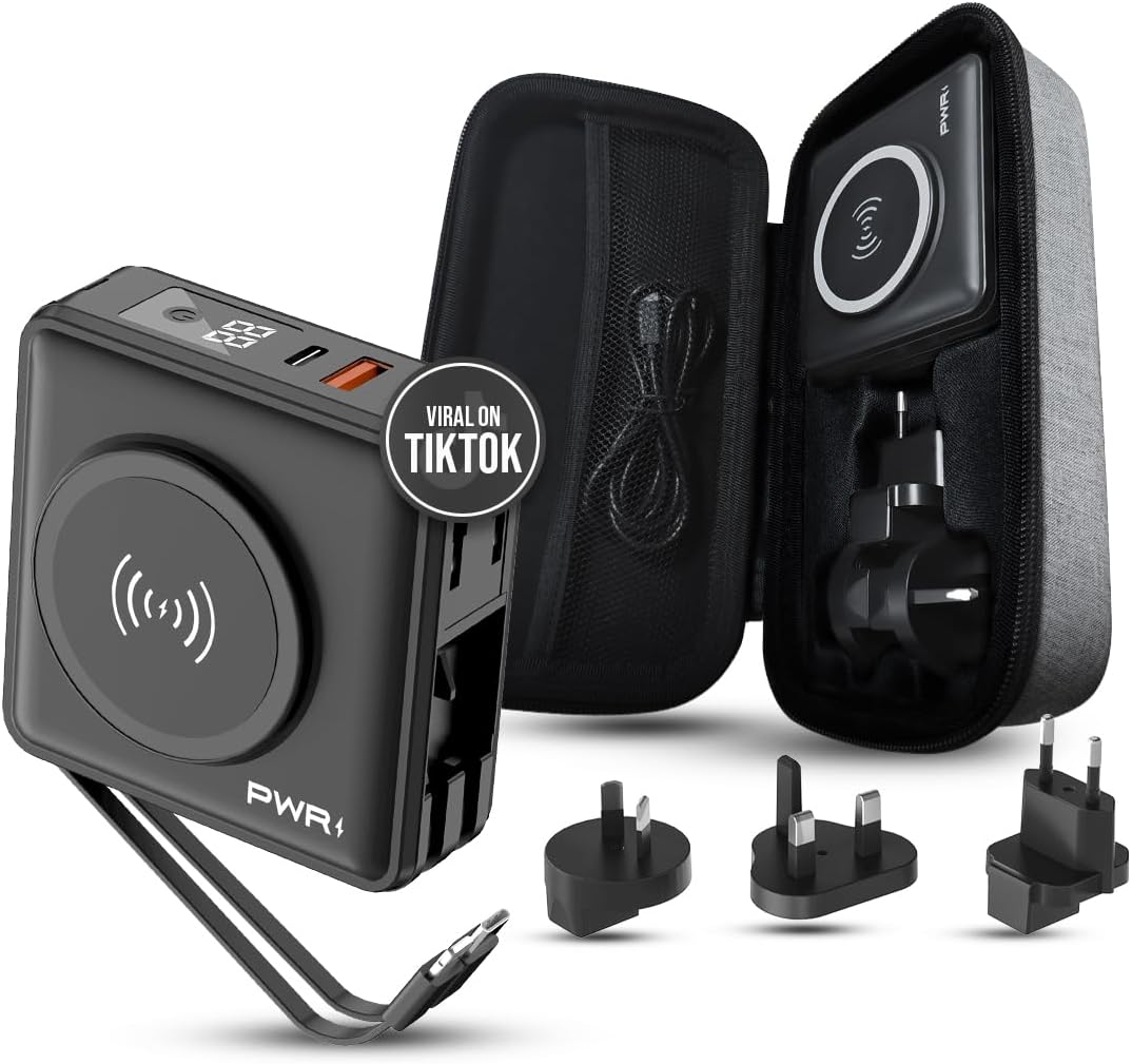 PWRMobile PWR Travel PRO - Banco de energía 5 en 1 con funda inclui...