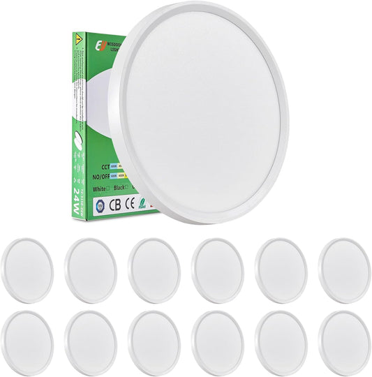 6PK - Lámpara LED de techo empotrada de 12 pulgadas, 24 W, 2520 LM,...