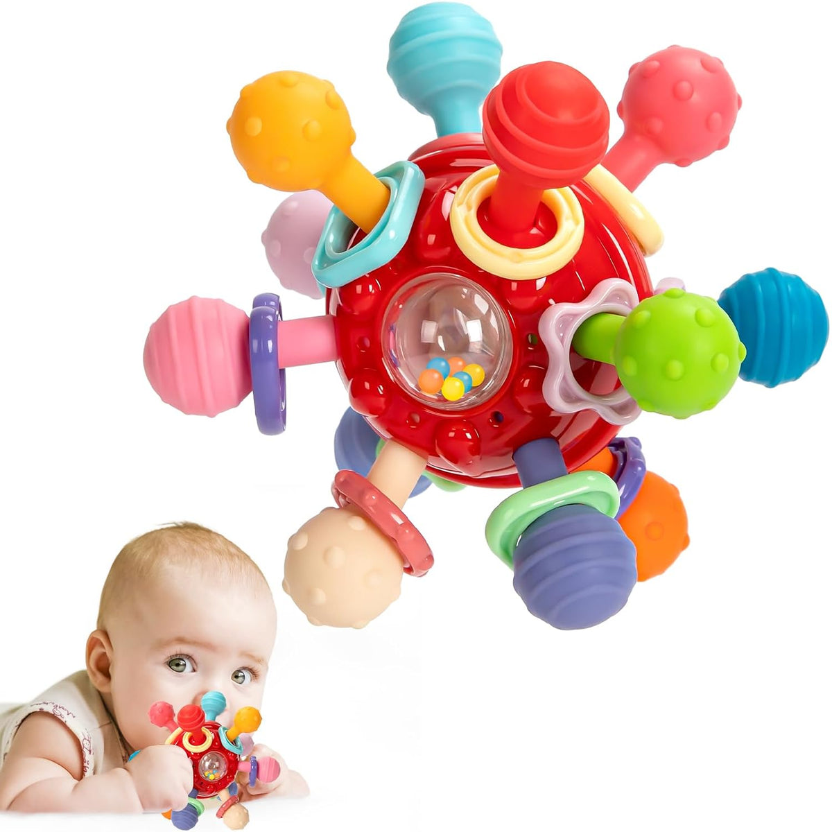 Juguetes Sensoriales Montessori para Bebés de 0-6 6-12 Meses, Morde...