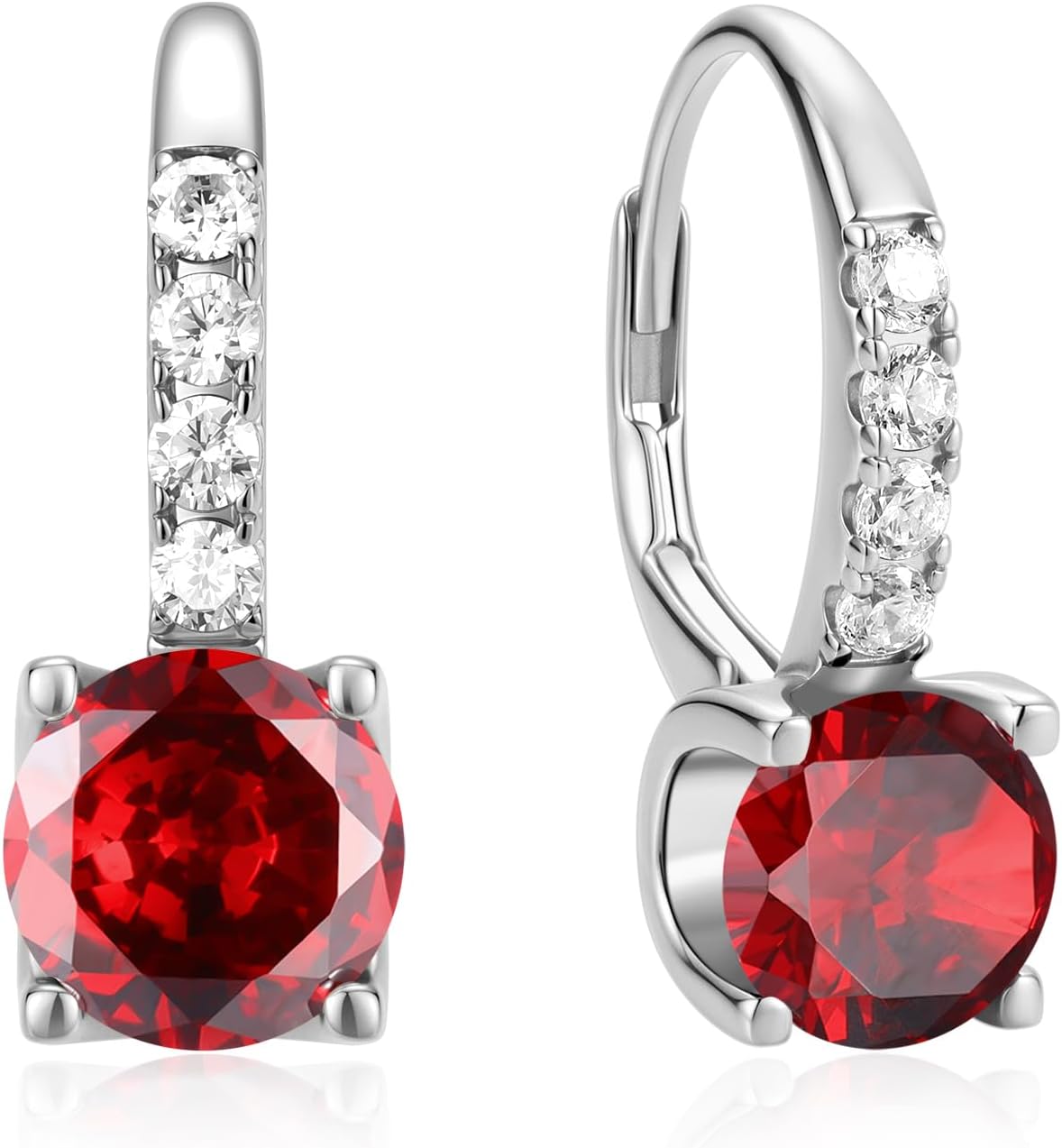 FANCIME Pendientes colgantes con piedra natal para mujer de plata d...