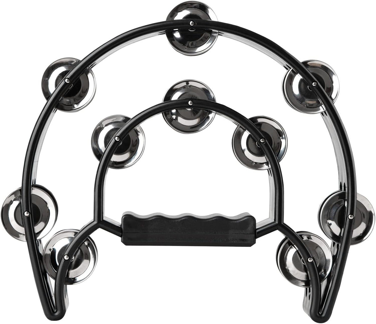 Pandereta de Doble Fila con Cascabeles de Metal, Instrumento de Per...