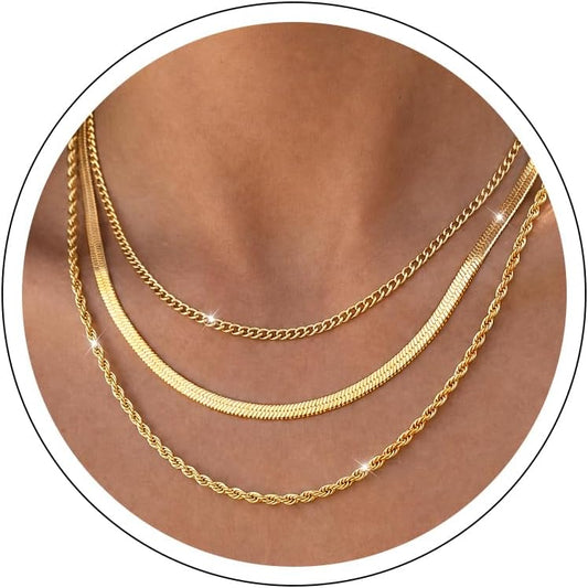 Carffordo - Collares chapados en oro para mujer, delicados collares...