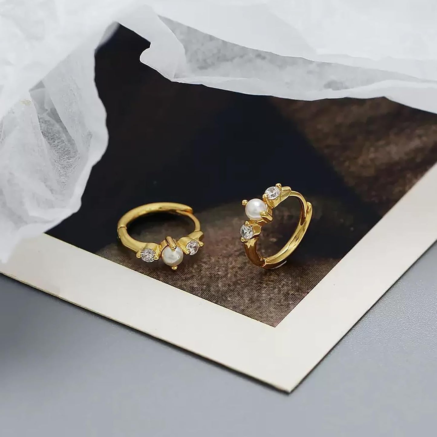 Aretes de ópalo chapados en oro de 14 quilates para mujer, aretes d...
