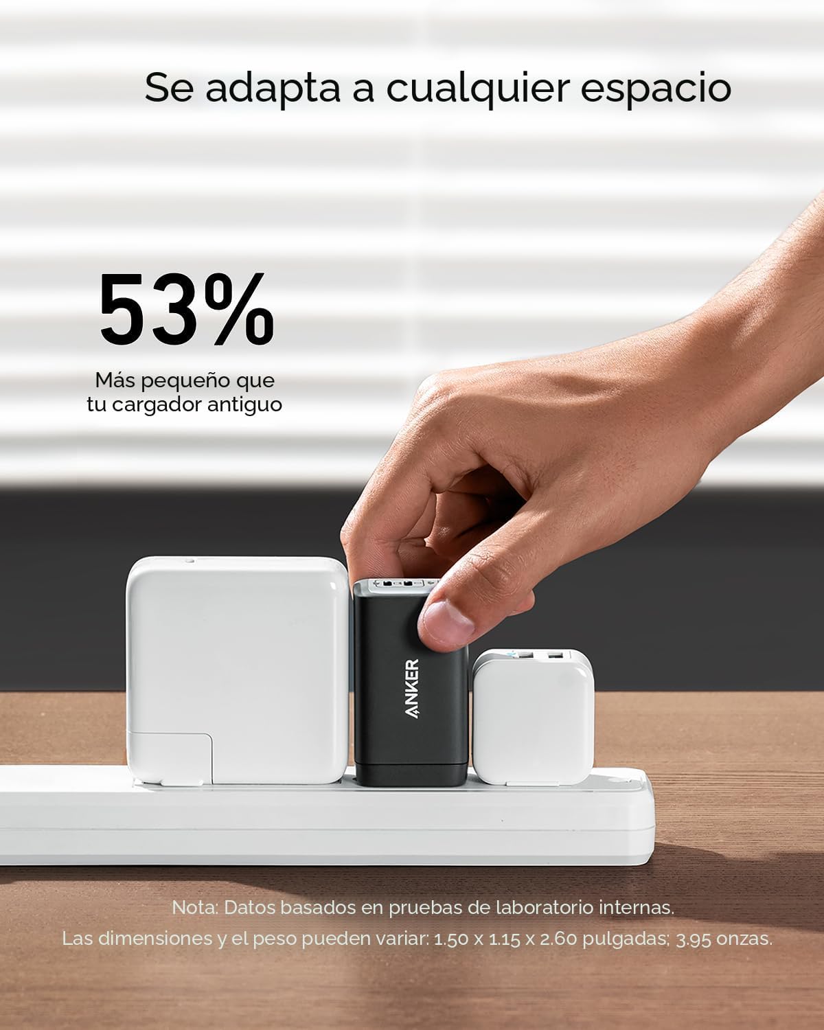 Anker Cargador, 65 W, 3 puertos, rápido, plegable, USB C, bloque de...