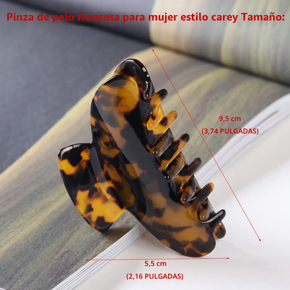 Paquete de 2 pinzas de garra para el cabello grande, con diseño de...