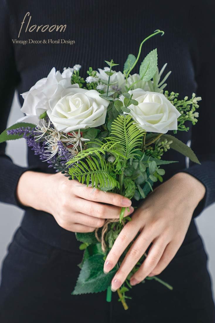 Floroom - Flores artificiales de espuma con aspecto real y tallos,...