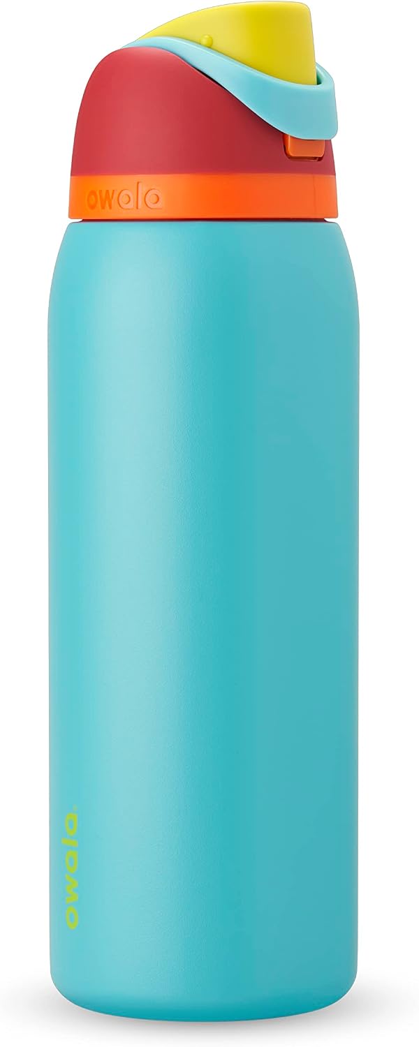 Owala FreeSip - Paquete de botella de agua aislada de acero inoxida...