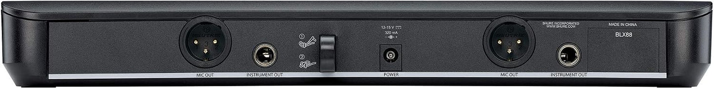 Shure BLX288\/PG58 Sistema de micrófono inalámbrico \u2013 Batería...