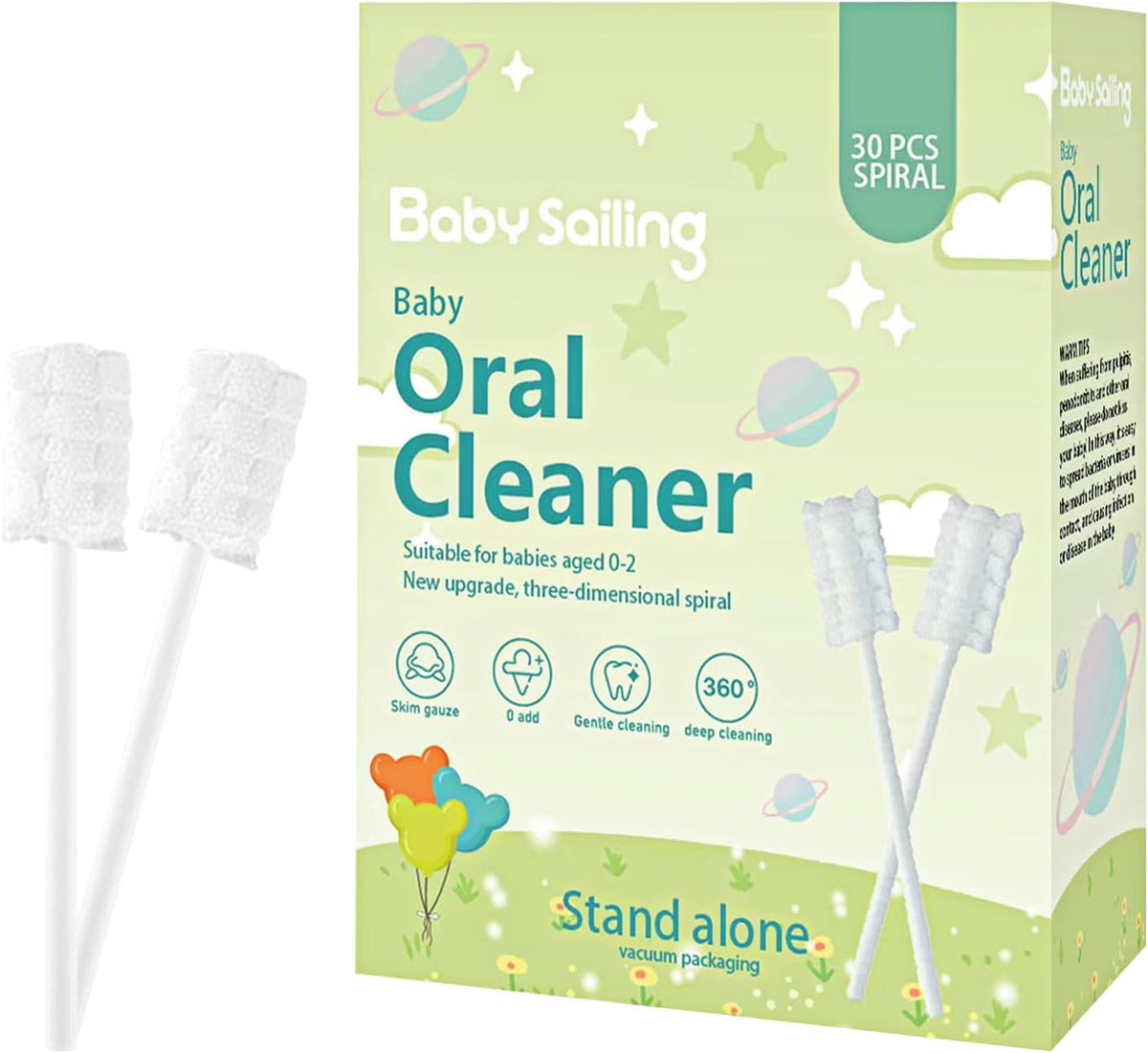 Foily Paquete de 30 gasas limpiadoras de lengua para bebés, cuidado...