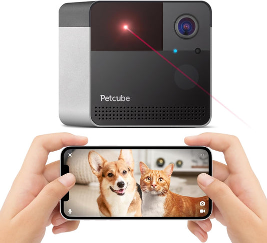 Petcube Play 2 Cámara Wi-Fi para mascotas con juguete láser para ga...