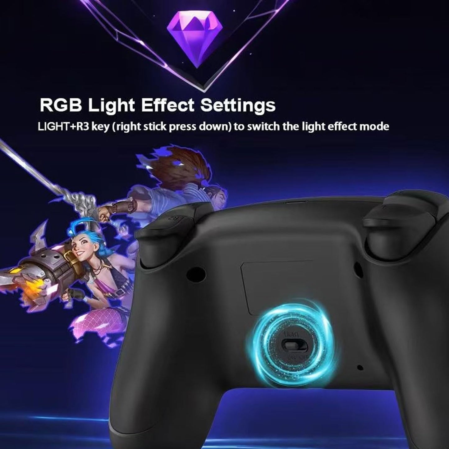 Controlador de juego inalámbrico RGB para PlayStation 5, reemplazo...