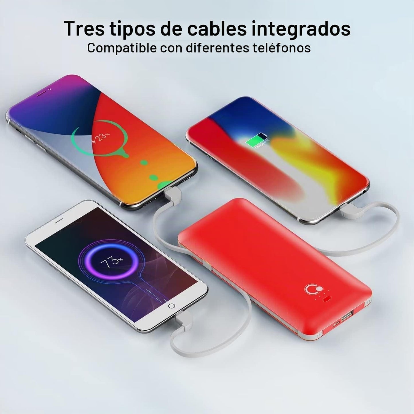 Cargador portátil de 10000 mAh, banco de energía USB B C delgado, b...