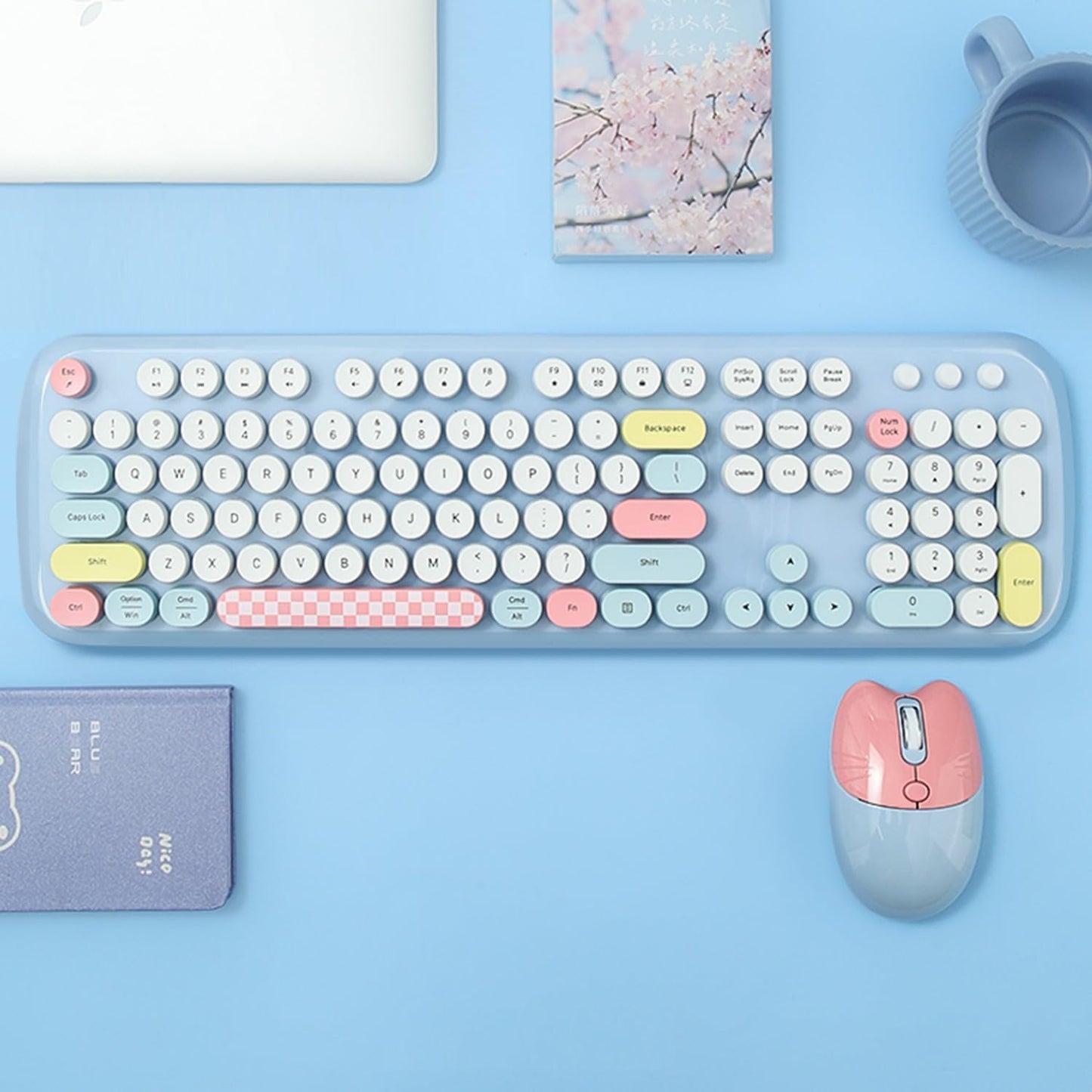SaharaCase - Combo de teclado y mouse inalámbricos con clic silenci...