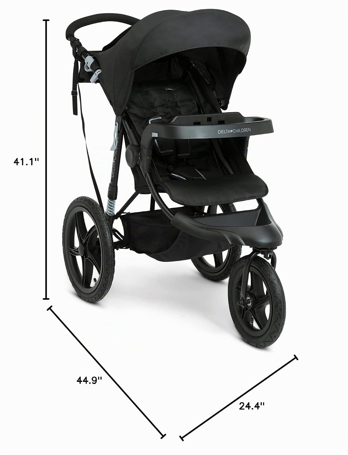 Delta Children Apollo Cochecito para Trotar - Marco con Absorción d...
