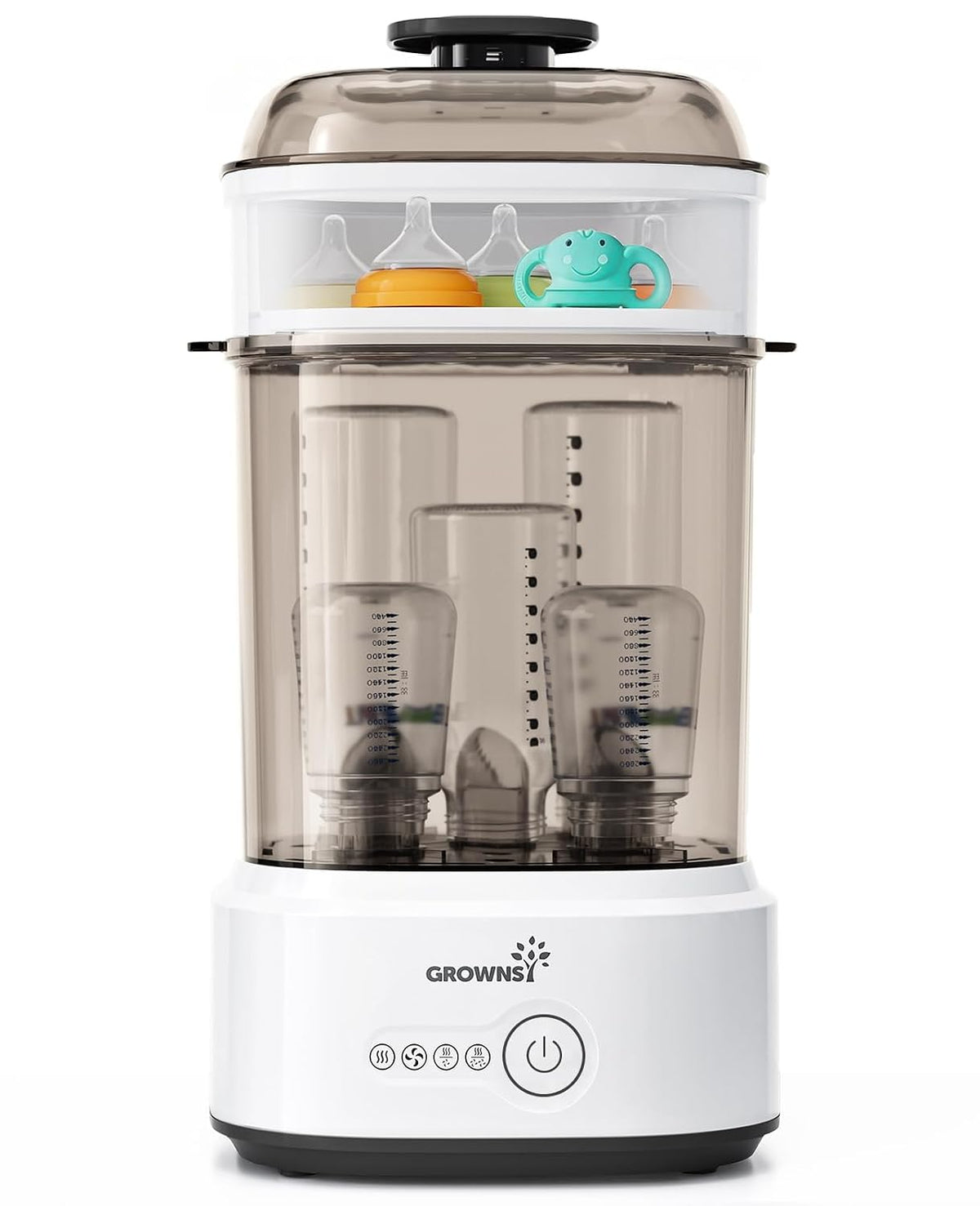 Grownsy Esterilizador y secador compacto para biberones con desinfe...