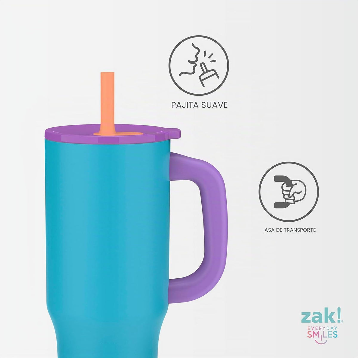 Zak Designs Disney Sutton - Vaso de viaje para llevar o en casa, ac...