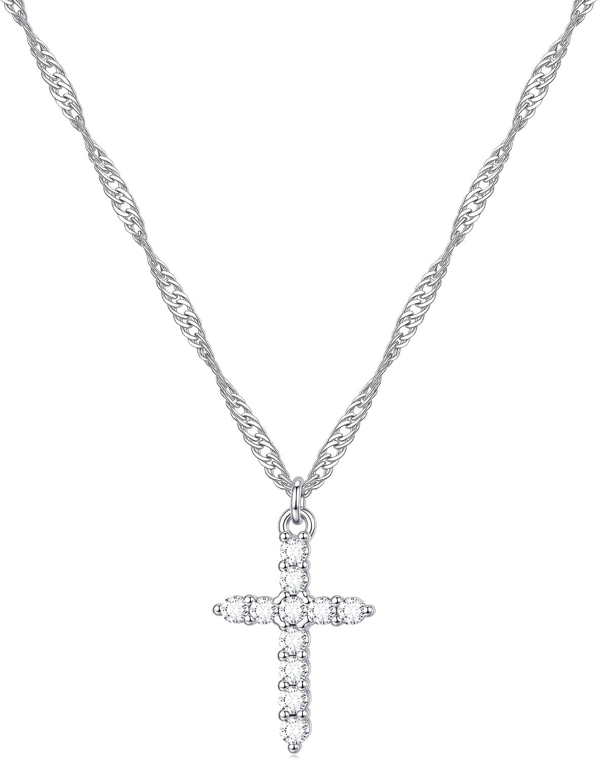 JPLJMM Collar de cruz de plata de ley S925 para mujer – Collar con...