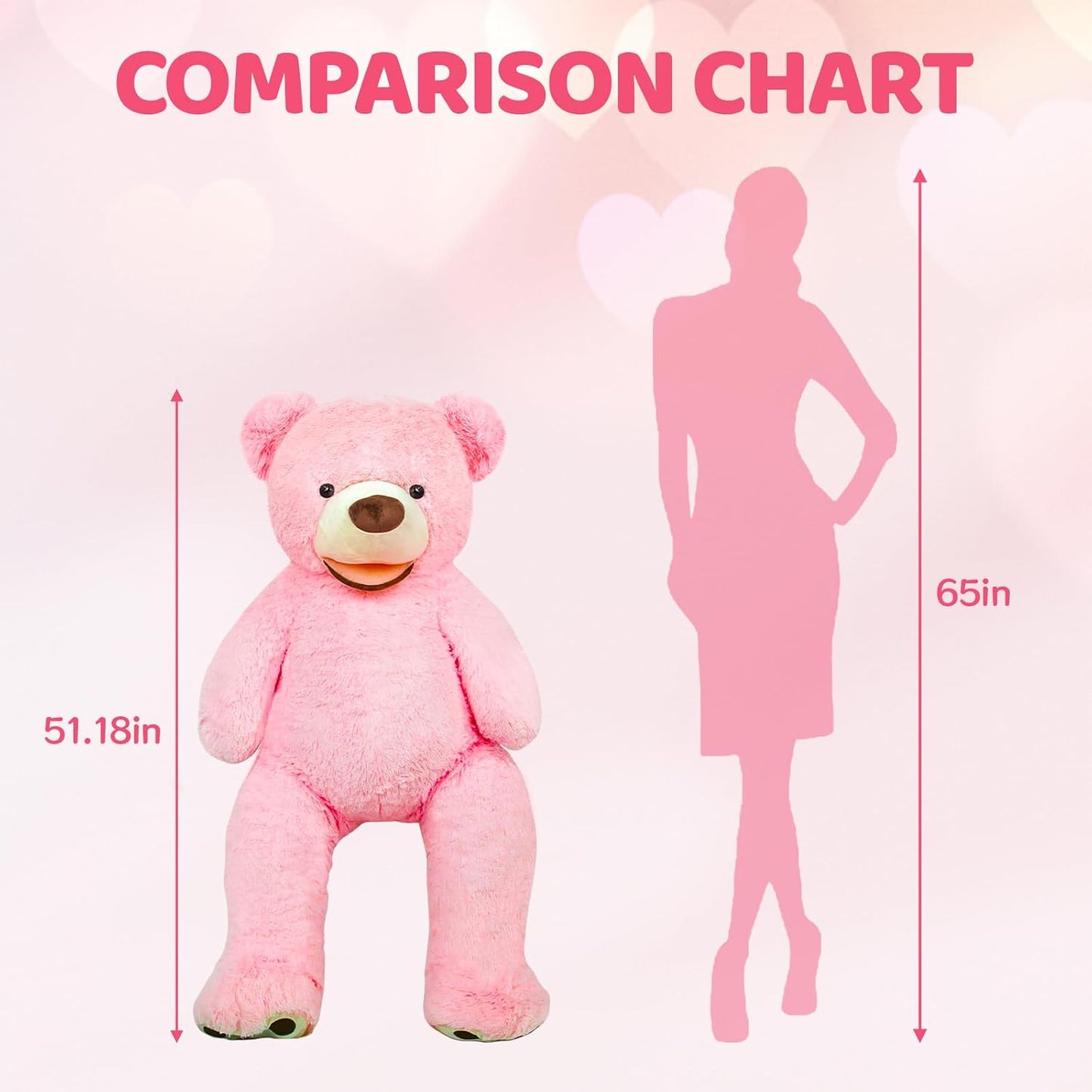 SRANWOW Oso de peluche gigante súper suave con detalles de pata (ro...